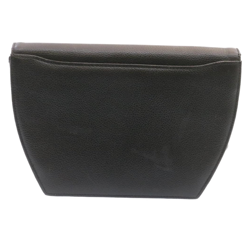 SAINT LAURENT Shoulder Bag Leather Black Auth am1347s