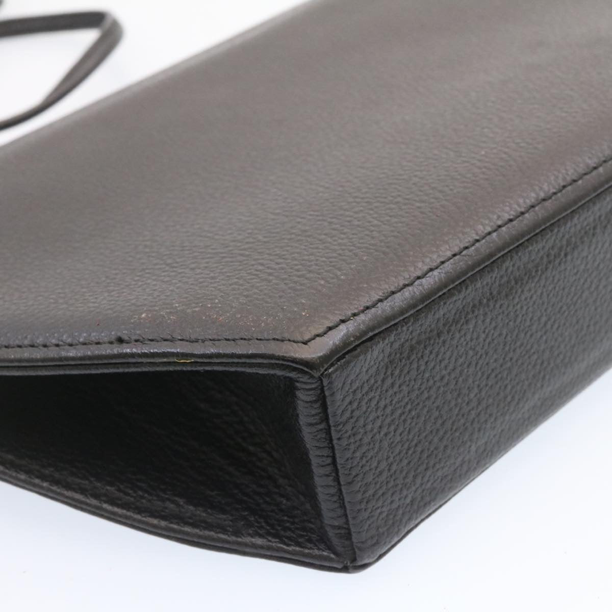 SAINT LAURENT Shoulder Bag Leather Black Auth am1347s