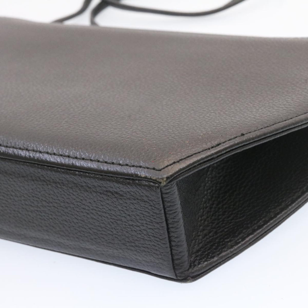SAINT LAURENT Shoulder Bag Leather Black Auth am1347s