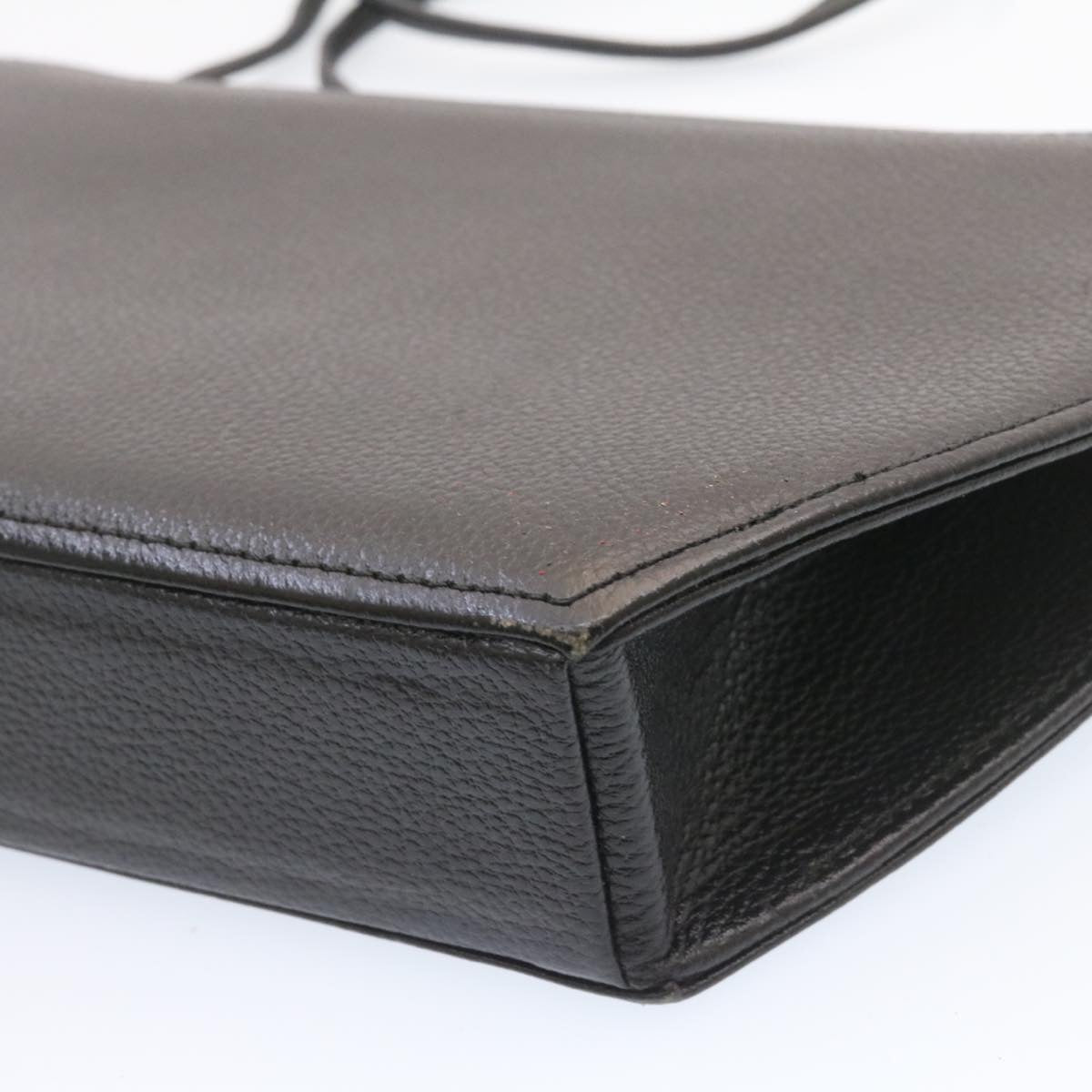 SAINT LAURENT Shoulder Bag Leather Black Auth am1347s