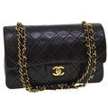 CHANEL Classic Matelasse 25 Chain Flap Shoulder Bag Lamb Skin Black  hs649A