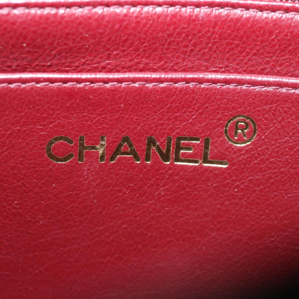 CHANEL Chain Turn Lock Diana Matelasse Shoulder Bag Lamb Skin Black  rz036A