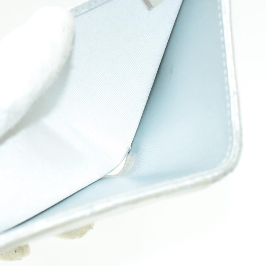 CHANEL Matelasse Bifold Wallet Silver CC  cr620