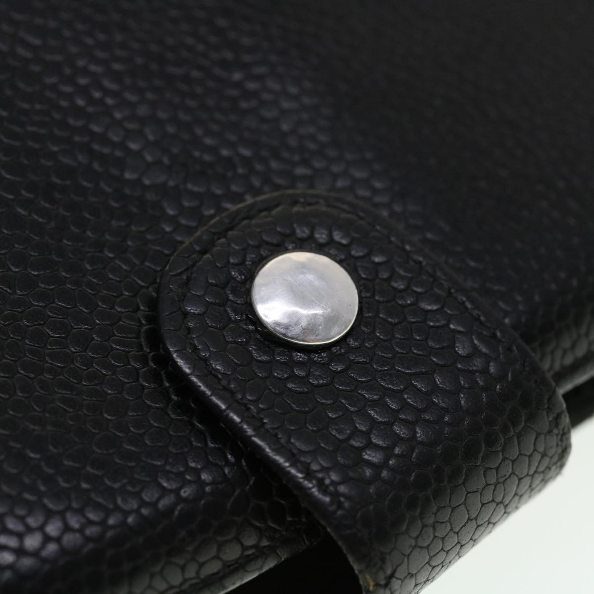 CHANEL Long Wallet Caviar Skin Black CC  ti1128