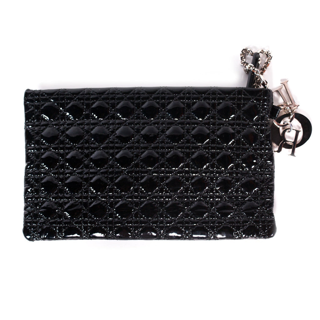 Christian Dior Cannage Patent Clutch Bag