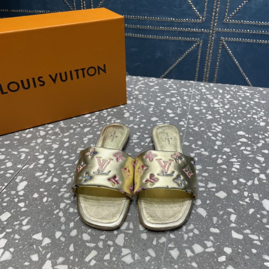 louis vuitton Women's Revival Flat Mule Gold For Women LV
