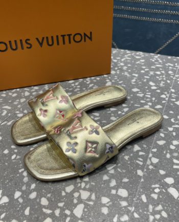 louis vuitton Women's Revival Flat Mule Gold For Women LV