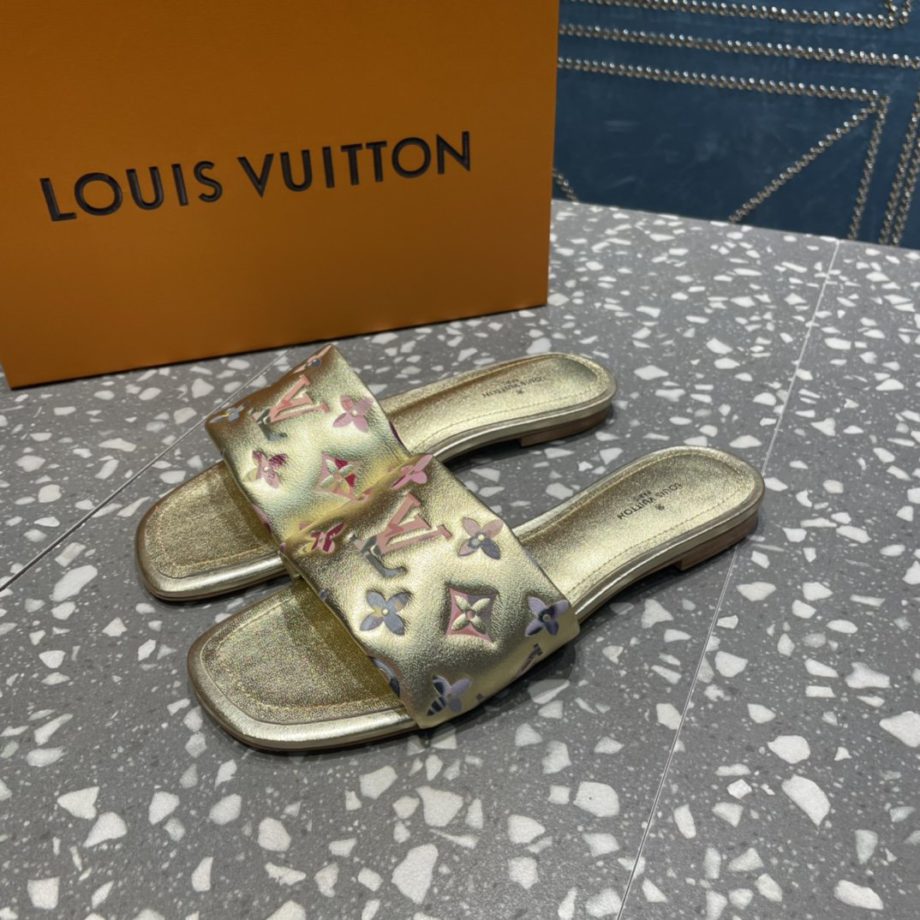 louis vuitton Women's Revival Flat Mule Gold For Women LV