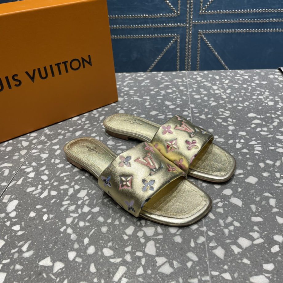 louis vuitton Women's Revival Flat Mule Gold For Women LV