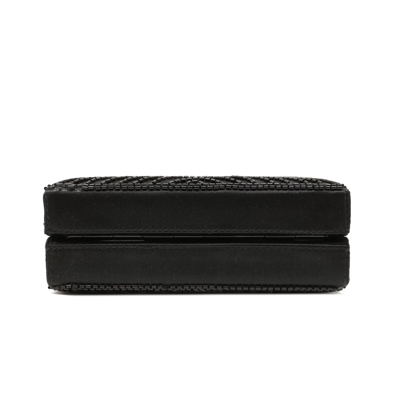 Chanel Black Vintage Beaded Mini Box Evening Bag