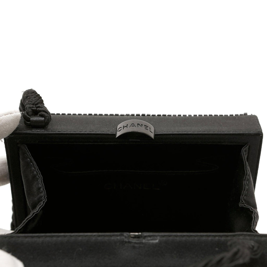 Chanel Black Vintage Beaded Mini Box Evening Bag