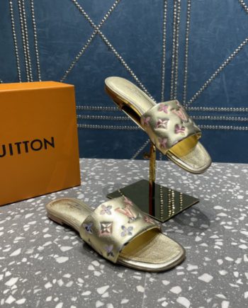 louis vuitton Women's Revival Flat Mule Gold For Women LV