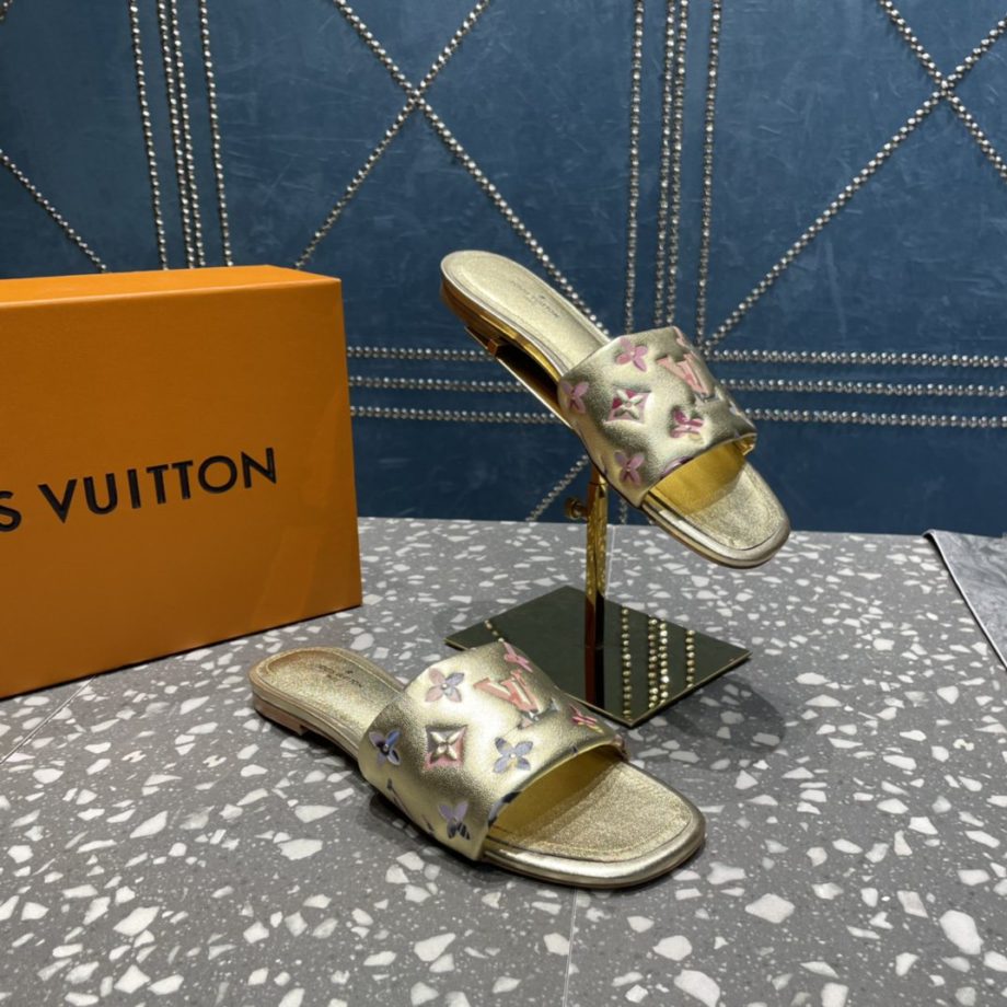 louis vuitton Women's Revival Flat Mule Gold For Women LV