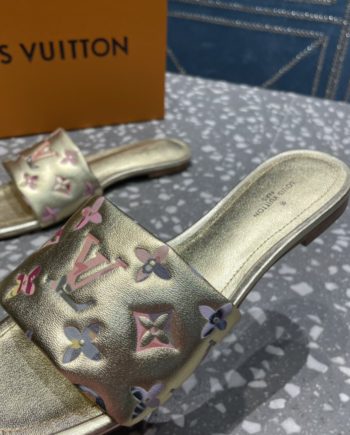 louis vuitton Women's Revival Flat Mule Gold For Women LV