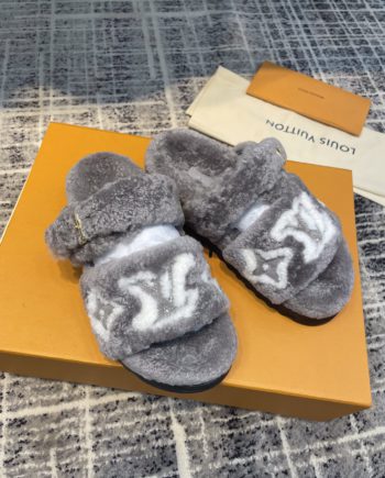 louis vuitton Women's Paseo Flat Comfort Mule Grey For Women LV