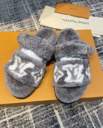 louis vuitton Women's Paseo Flat Comfort Mule Grey For Women LV
