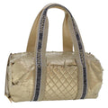 CHANEL Boston Bag Patent leather Gold Tone CC  yb278