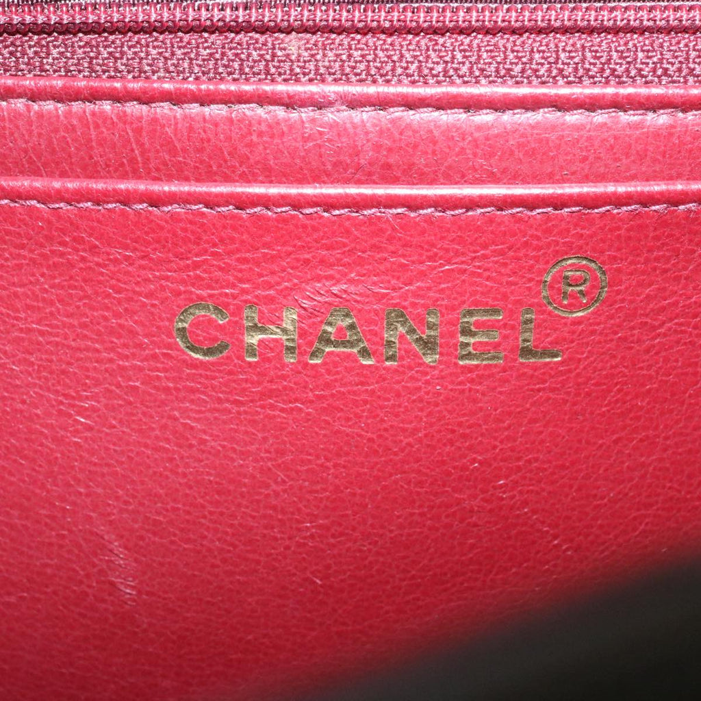 CHANEL Mademoiselle Big COCO Mark Chain ShoulderBag Lamb Skin Black  yk4080A