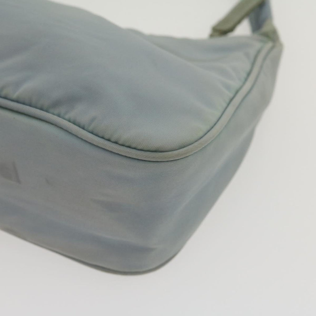PRADA Pouch Hand Bag Nylon Light Blue  yk4554