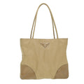 PRADA Tote Bag Nylon Beige  yk6796B