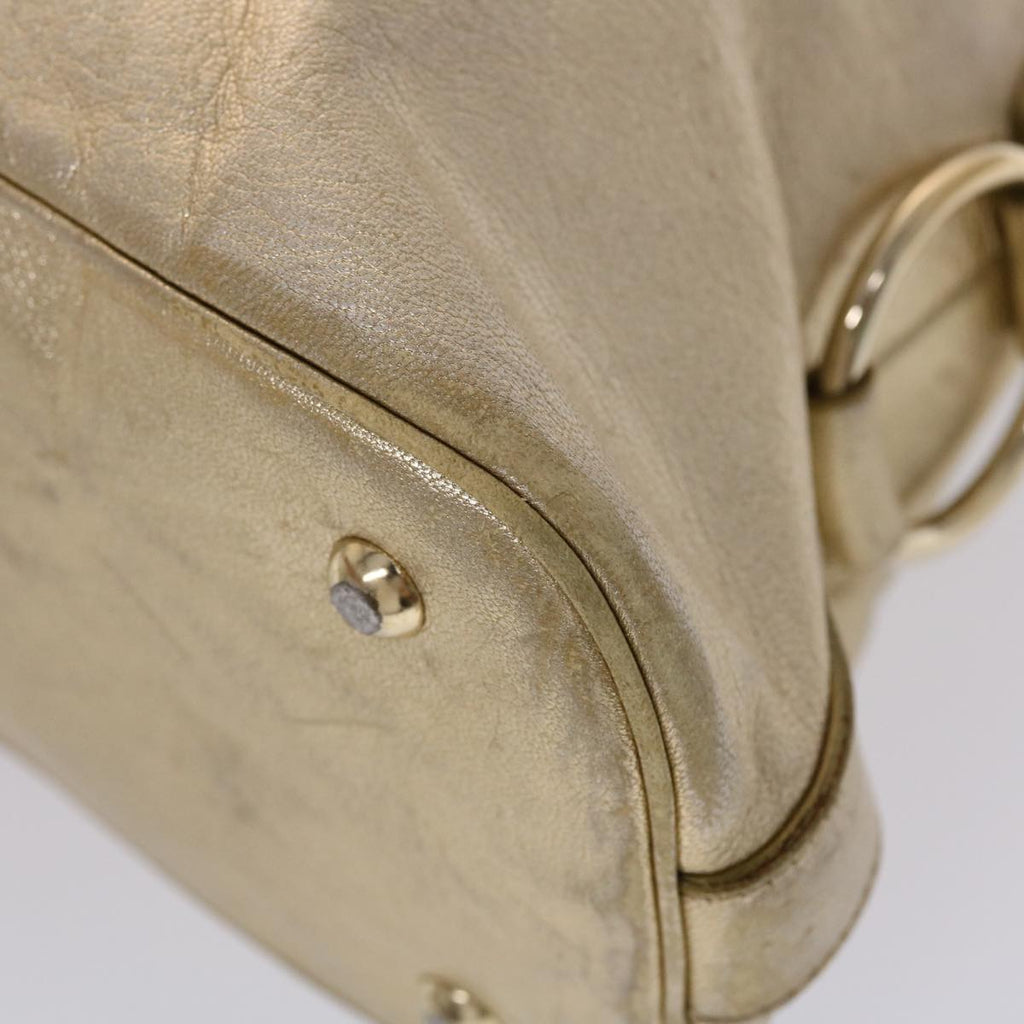 SAINT LAURENT Muse Hand Bag Leather Gold Tone 002122 Auth yk7591