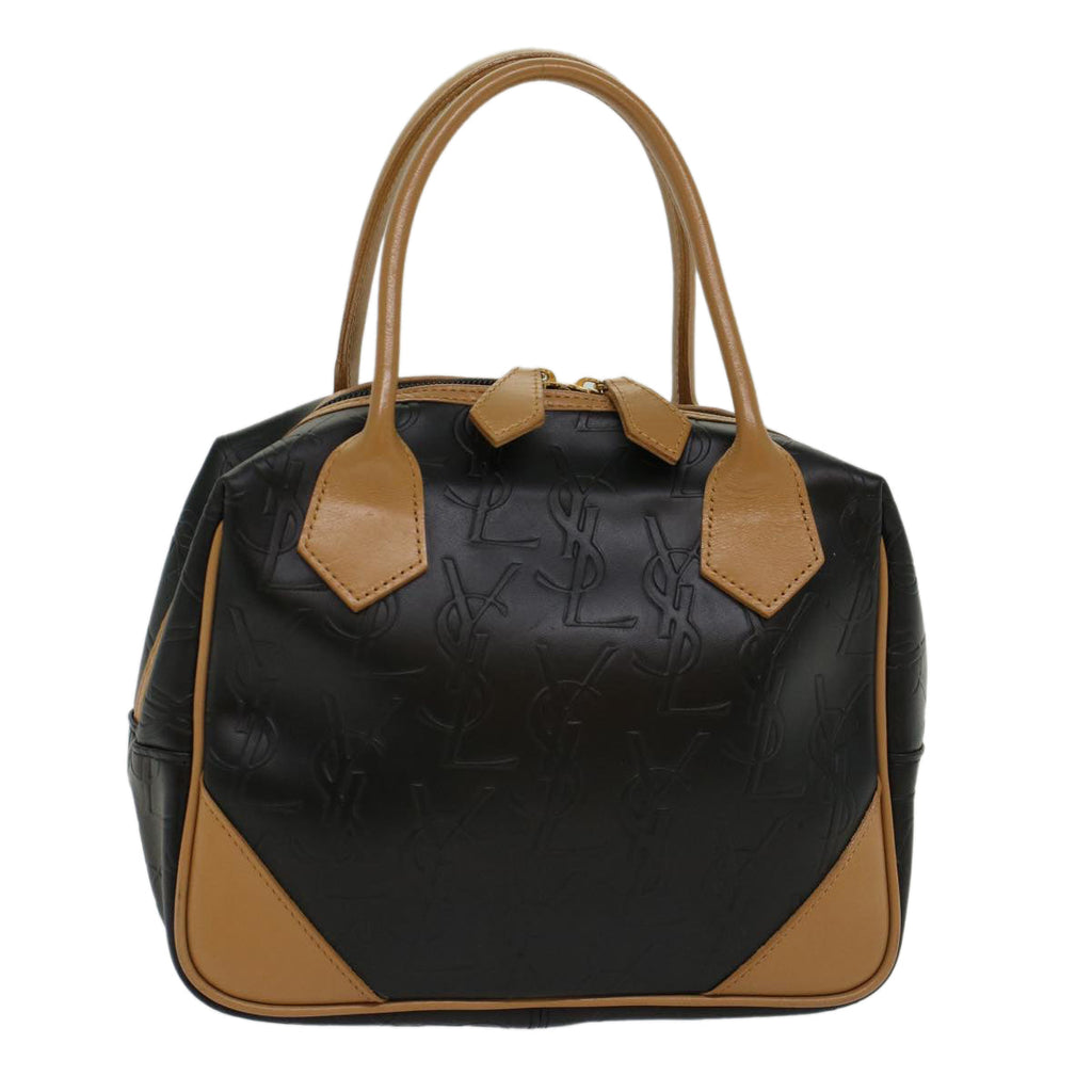 SAINT LAURENT Hand Bag PVC Leather Black Auth yk7824B