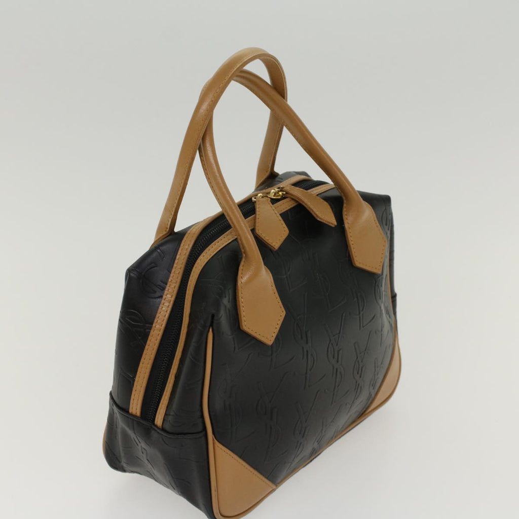 SAINT LAURENT Hand Bag PVC Leather Black Auth yk7824B