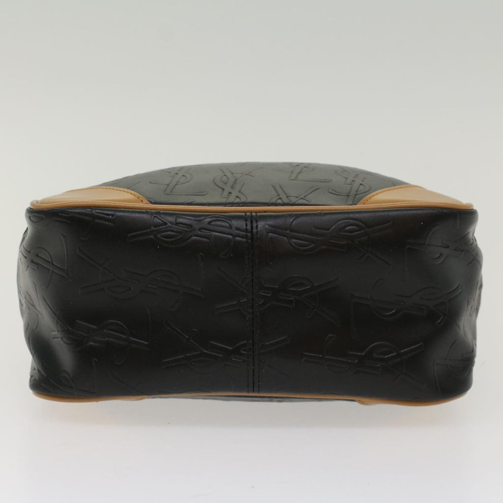 SAINT LAURENT Hand Bag PVC Leather Black Auth yk7824B