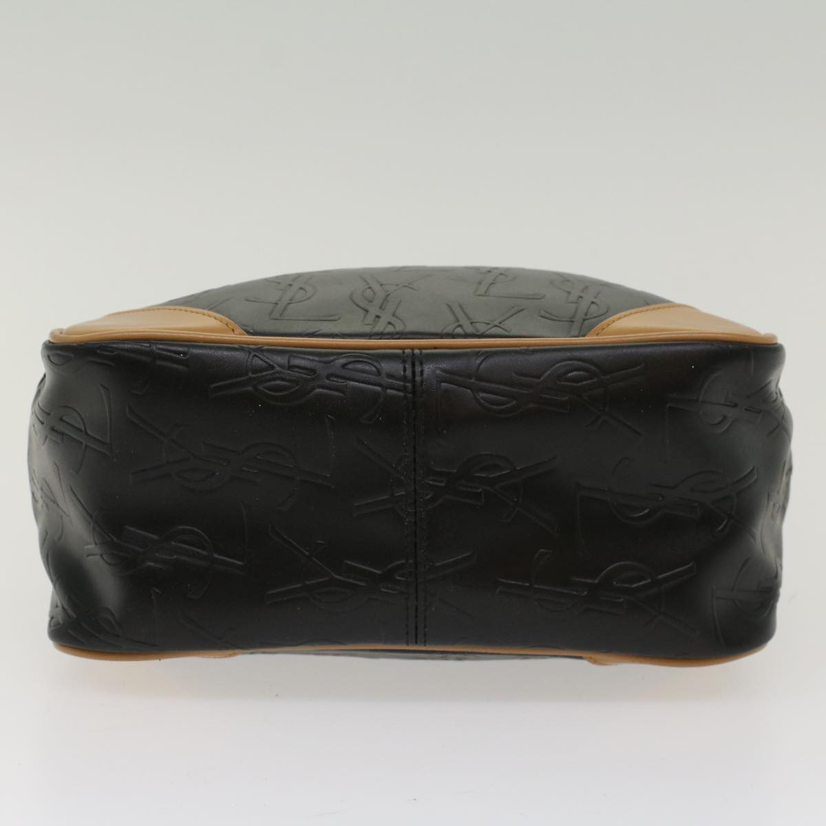 SAINT LAURENT Hand Bag PVC Leather Black Auth yk7824B