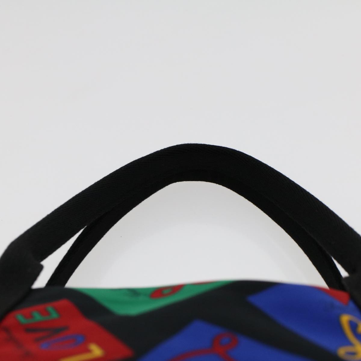 SAINT LAURENT LOVE Hand Bag Nylon Black Multicolor Auth yk7924