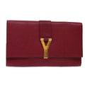 SAINT LAURENT Clutch Bag Leather Red 265701 Auth yk8013B
