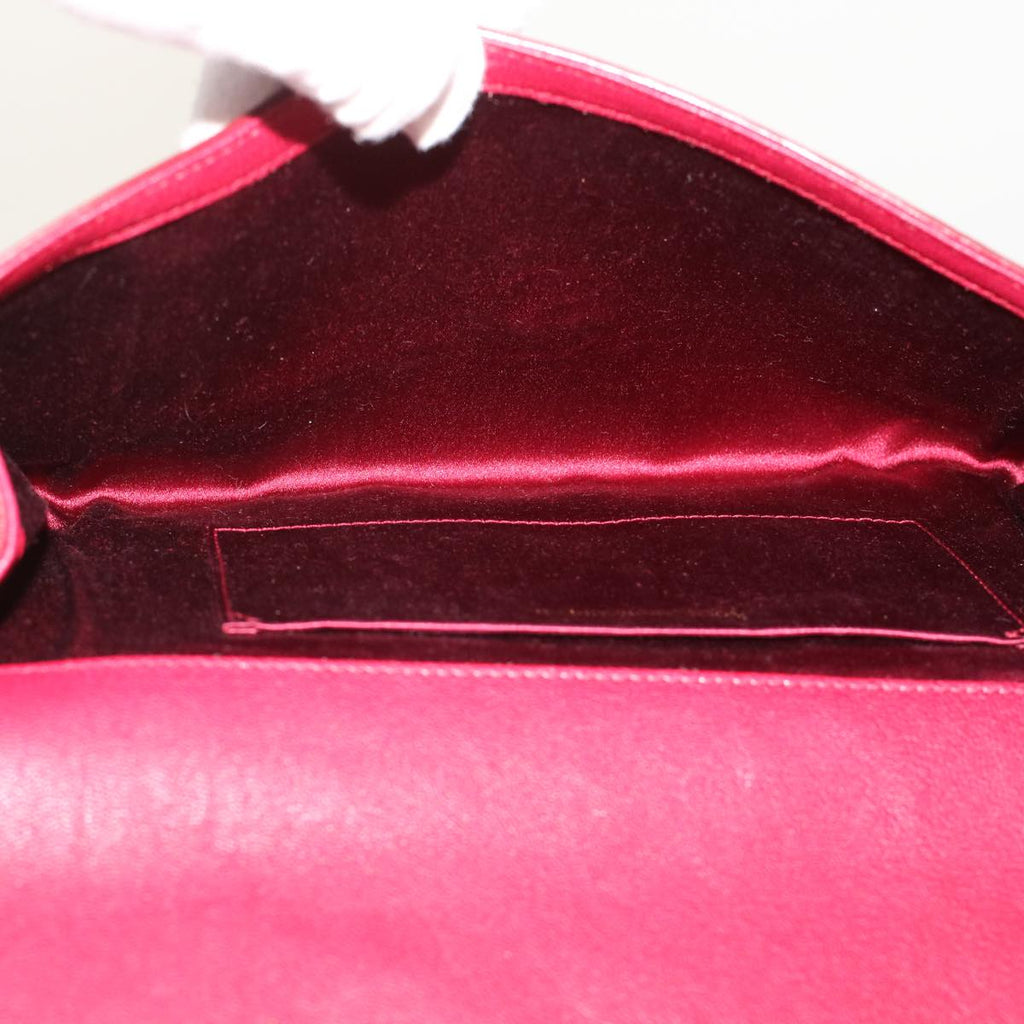 SAINT LAURENT Clutch Bag Leather Red 265701 Auth yk8013B