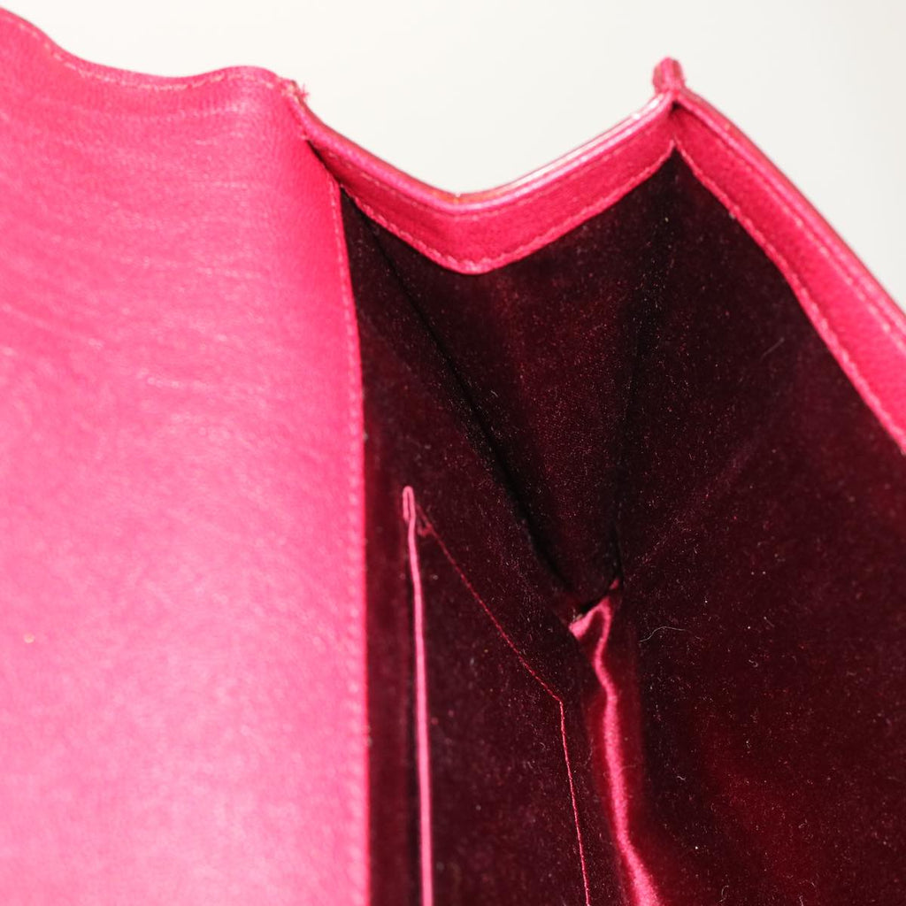 SAINT LAURENT Clutch Bag Leather Red 265701 Auth yk8013B