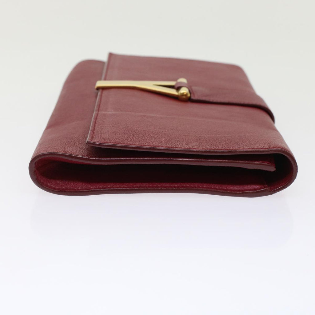 SAINT LAURENT Clutch Bag Leather Red 265701 Auth yk8013B